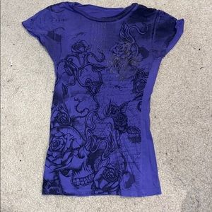 fitted purple t-shirt